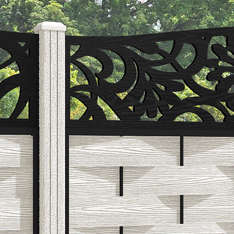 Ripple Heritage Curved Top Fence Panel - Light Stone - with our composite posts