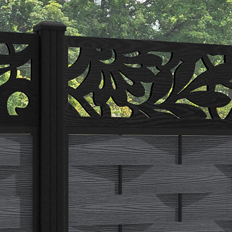 Ripple Heritage Fence Panel - Dark Grey - with our aluminium posts