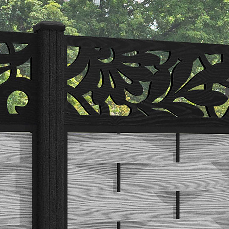 Ripple Heritage Fence Panel - Light Grey - with our composite posts
