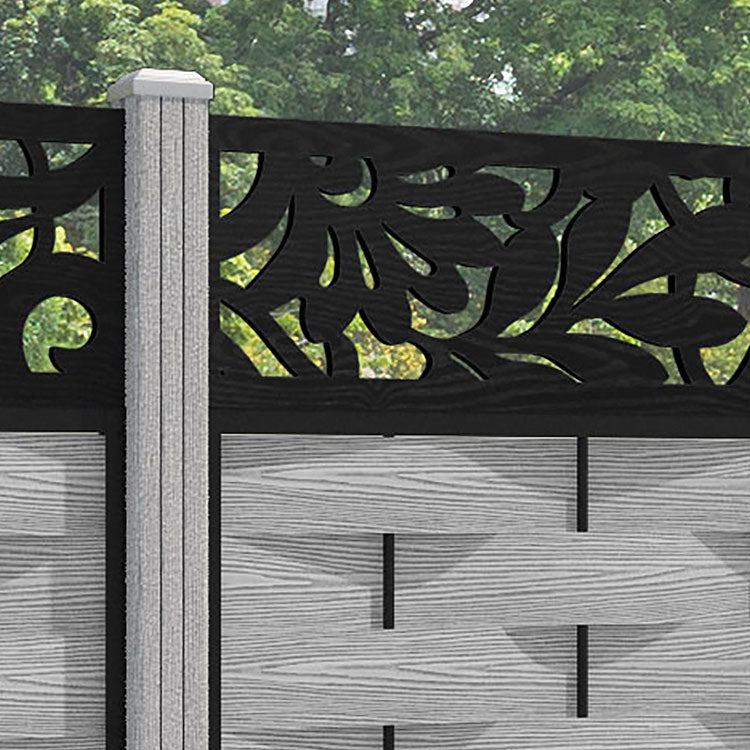 Ripple Heritage Fence Panel - Light Grey - with our composite posts