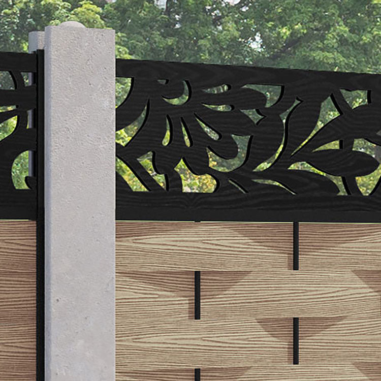 Ripple Heritage Fence Panel - Light Oak - for existing concrete posts