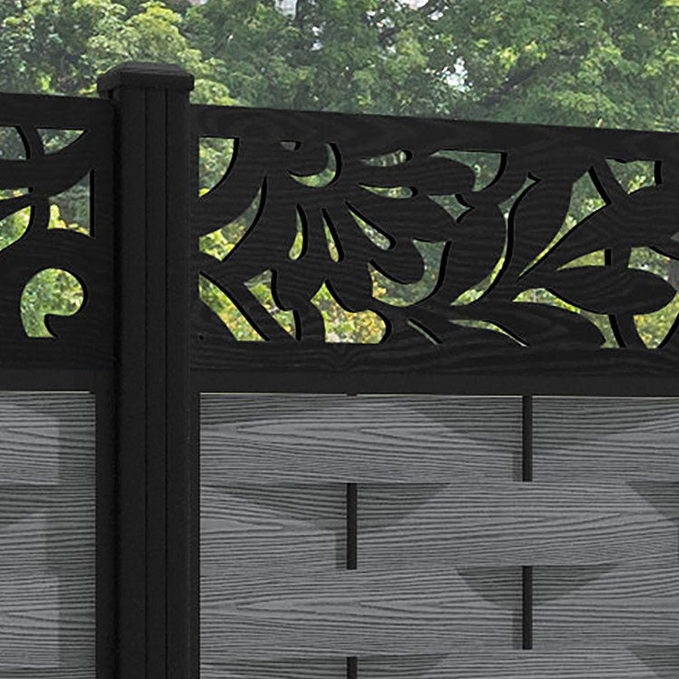 Ripple Heritage Fence Panel - Mid Grey - with our aluminium posts