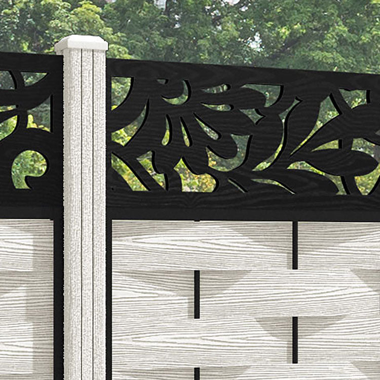 Ripple Heritage Fence Panel - Light Stone - with our composite posts