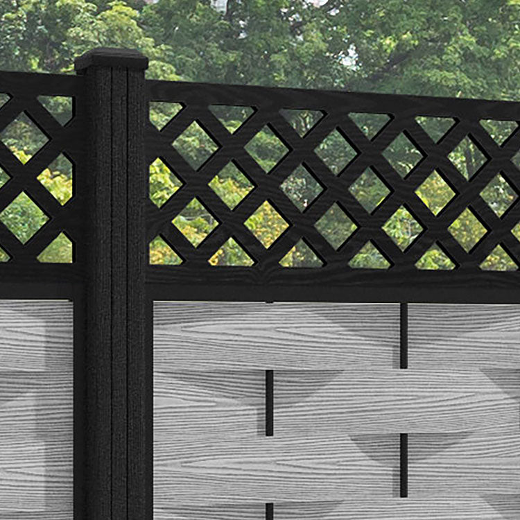 Ripple Hive Fence Panel - Light Grey - with our composite posts