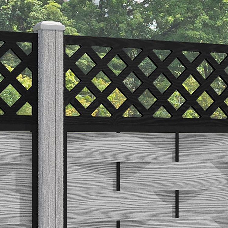 Ripple Hive Fence Panel - Light Grey - with our composite posts