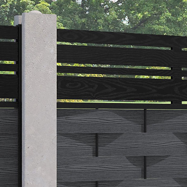 Ripple Linea Fence Panel - Dark Grey - for existing concrete posts