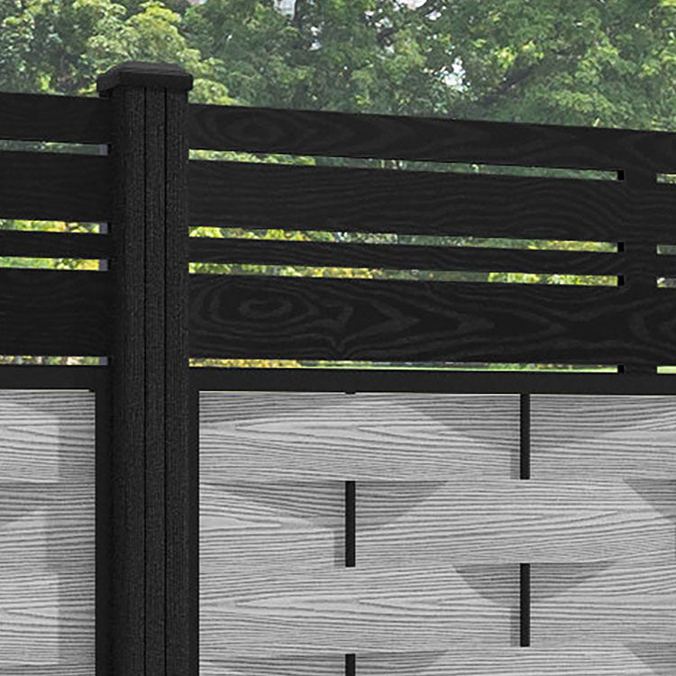 Ripple Linea Fence Panel - Light Grey - with our composite posts