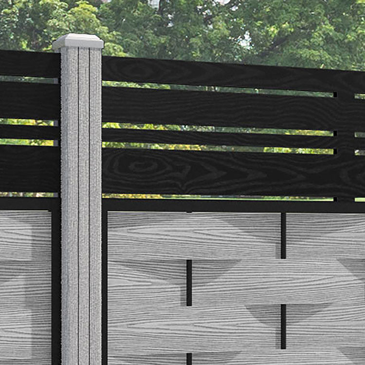 Ripple Linea Fence Panel - Light Grey - with our composite posts