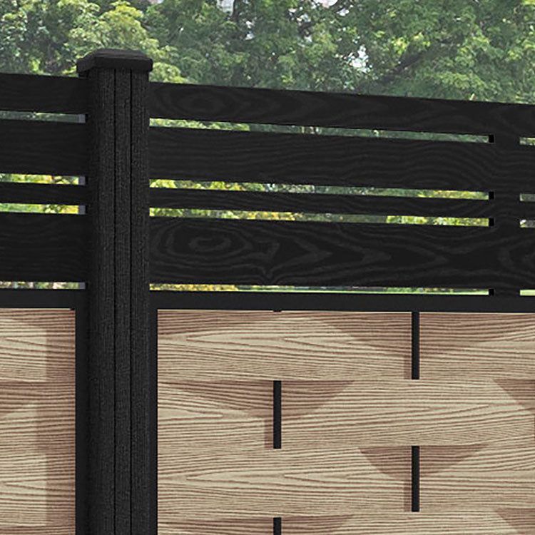 Ripple Linea Fence Panel - Light Oak - with our composite posts