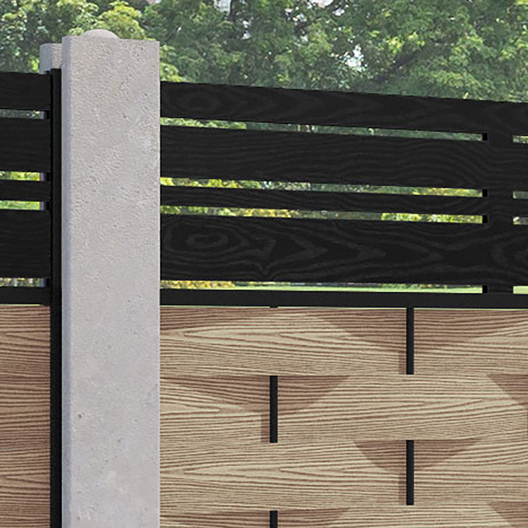 Ripple Linea Fence Panel - Light Oak - for existing concrete posts
