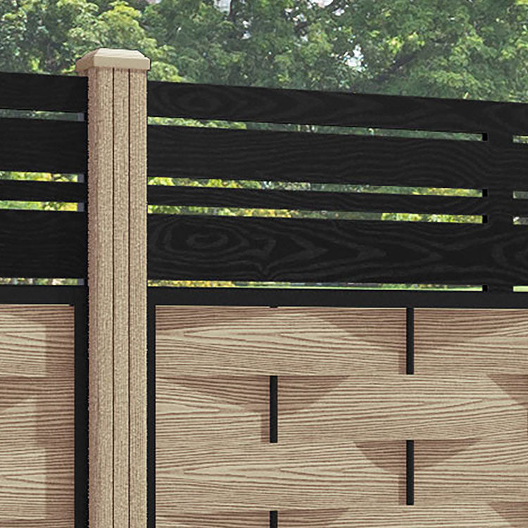 Ripple Linea Fence Panel - Light Oak - with our composite posts
