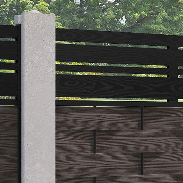 Ripple Linea Fence Panel - Mid Brown - for existing concrete posts