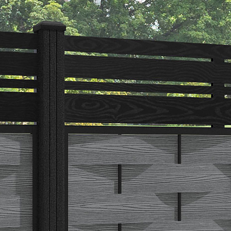 Ripple Linea Fence Panel - Mid Grey - with our composite posts