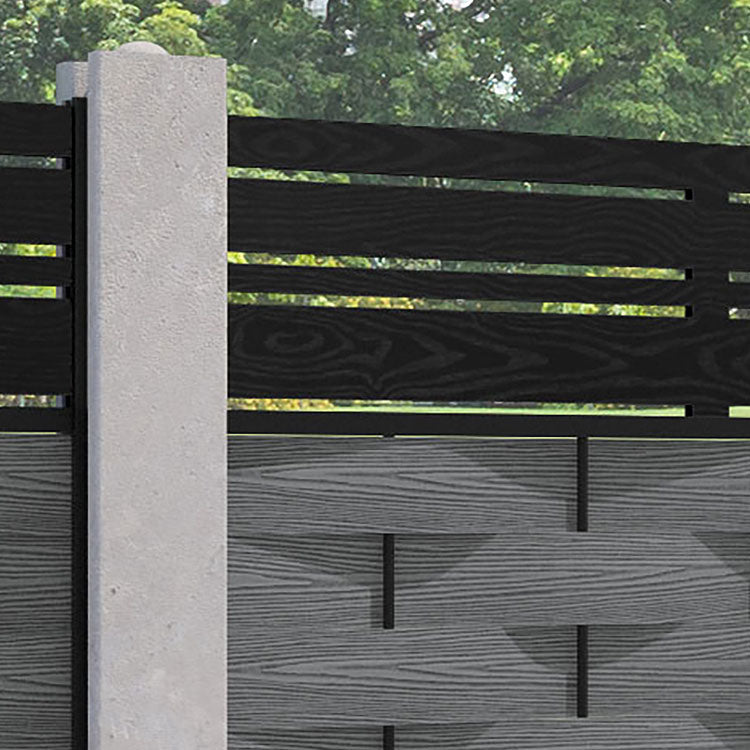 Ripple Linea Fence Panel - Mid Grey - for existing concrete posts
