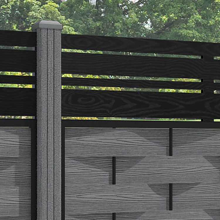 Ripple Linea Fence Panel - Mid Grey - with our composite posts