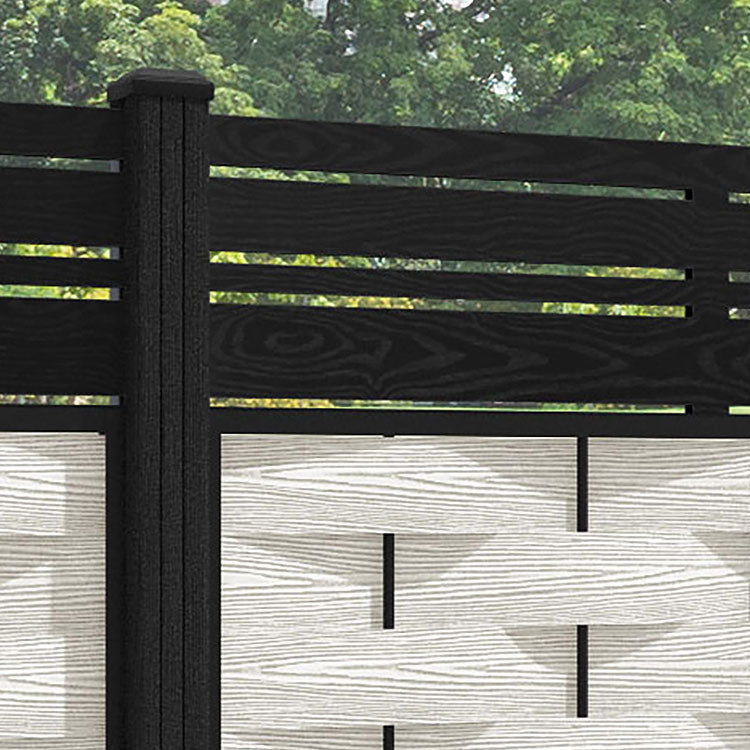 Ripple Linea Fence Panel - Light Stone - with our composite posts