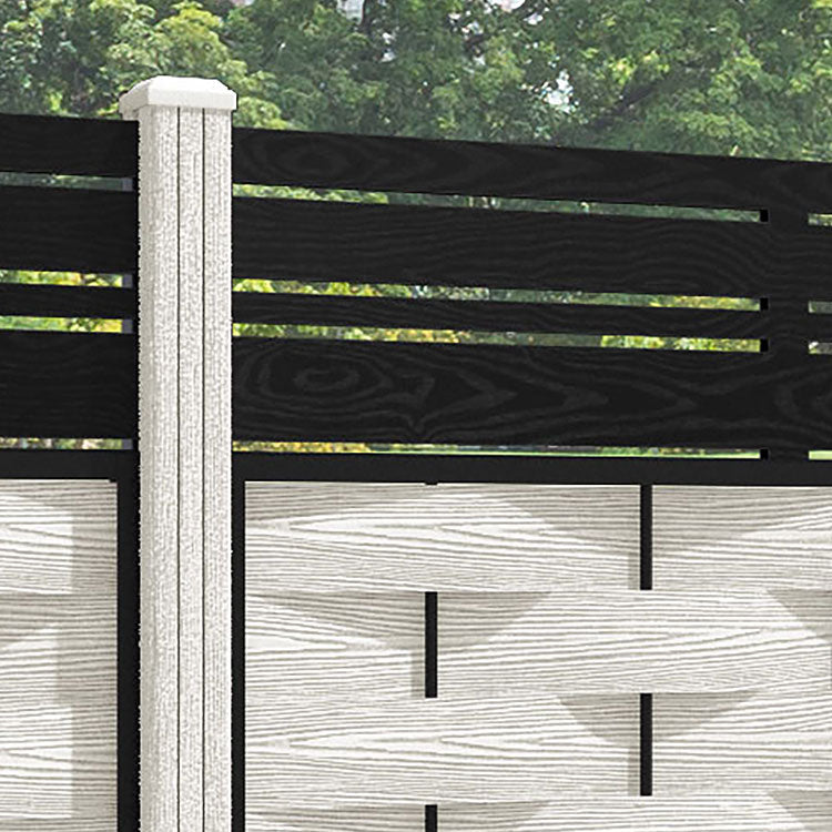 Ripple Linea Fence Panel - Light Stone - with our composite posts