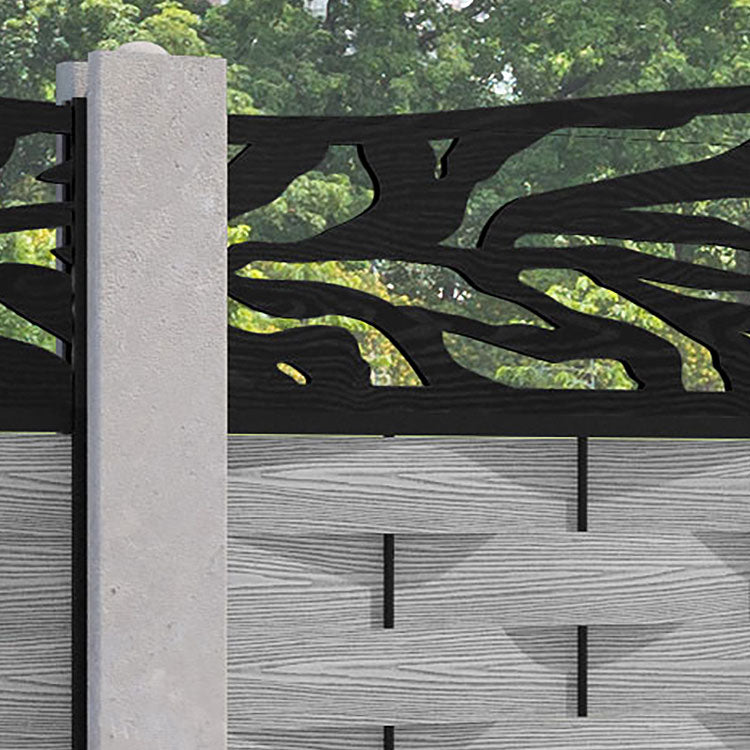 Ripple Malawi Curved Top Fence Panel - Light Grey - for existing concrete posts