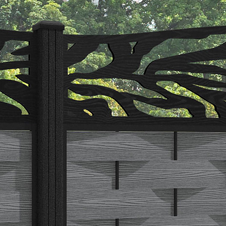 Ripple Malawi Curved Top Fence Panel - Mid Grey - with our composite posts