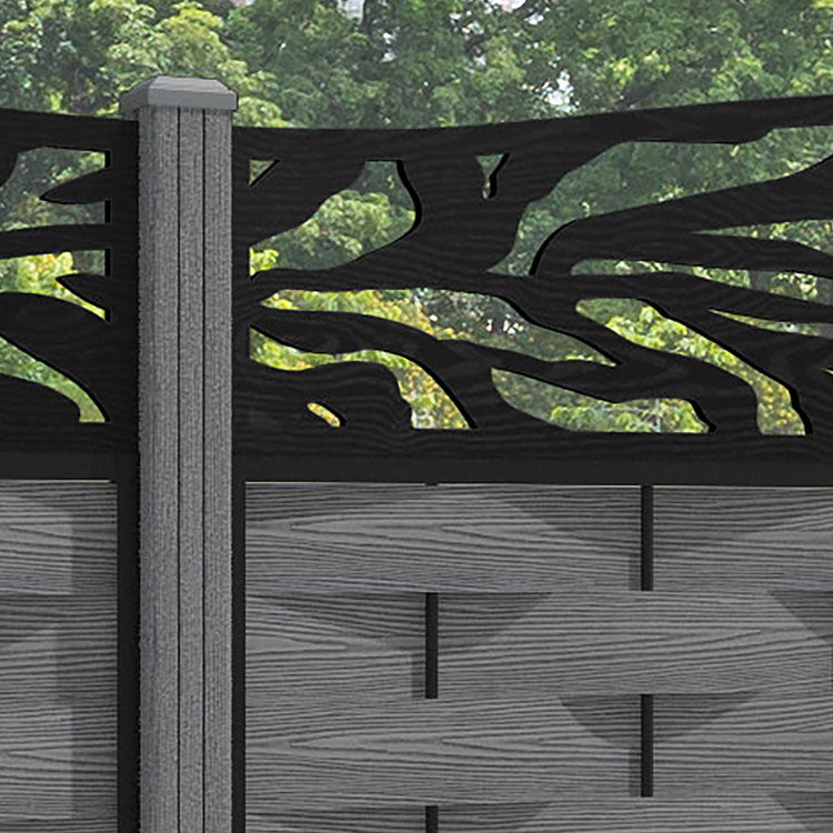Ripple Malawi Curved Top Fence Panel - Mid Grey - with our composite posts