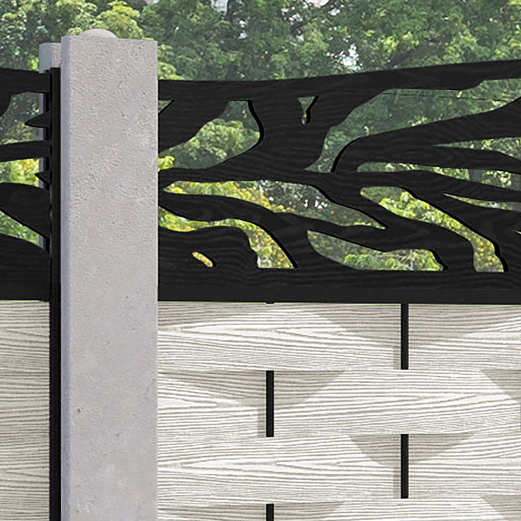 Ripple Malawi Curved Top Fence Panel - Light Stone - for existing concrete posts