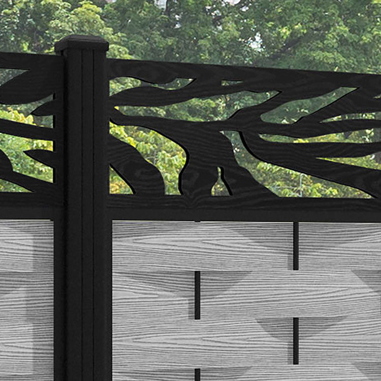 Ripple Malawi Fence Panel - Light Grey - with our aluminium posts