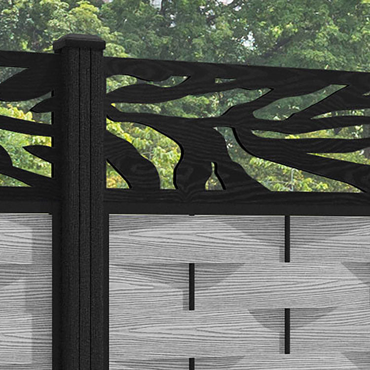 Ripple Malawi Fence Panel - Light Grey - with our composite posts