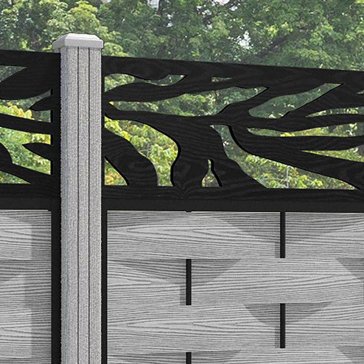 Ripple Malawi Fence Panel - Light Grey - with our composite posts