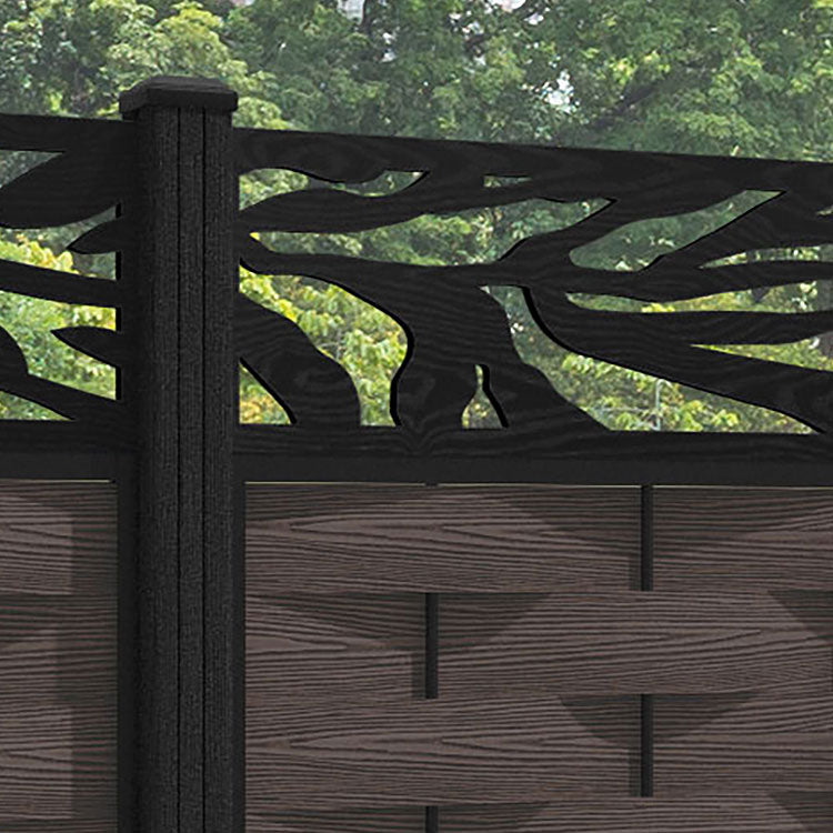 Ripple Malawi Fence Panel - Mid Brown - with our composite posts