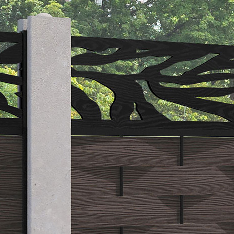 Ripple Malawi Fence Panel - Mid Brown - for existing concrete posts