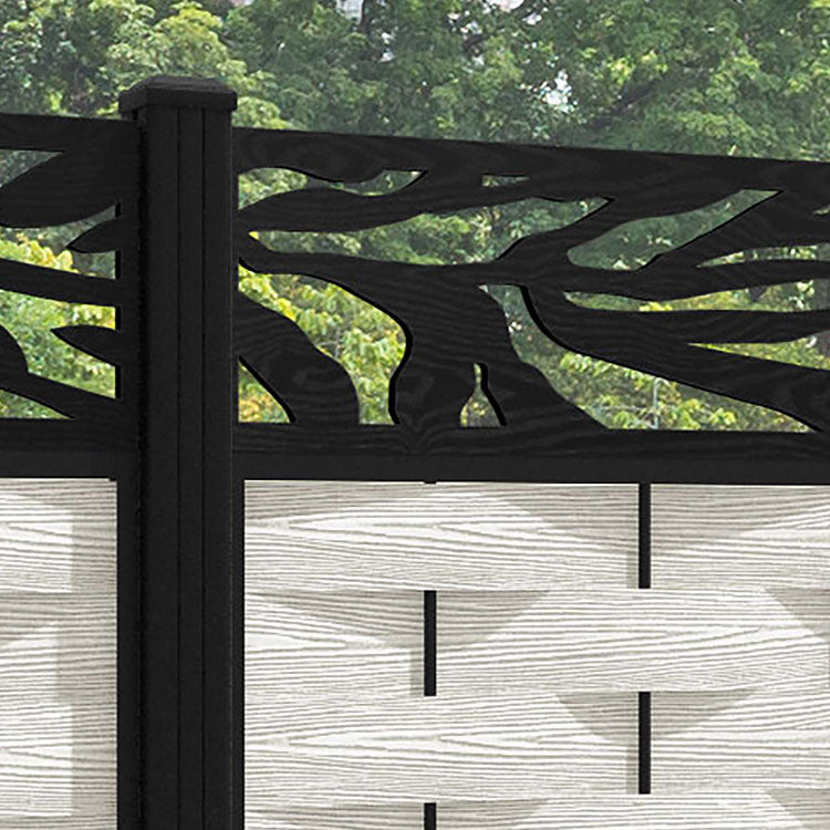 Ripple Malawi Fence Panel - Light Stone - with our aluminium posts