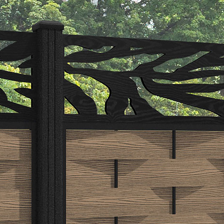 Ripple Malawi Fence Panel - Teak - with our composite posts