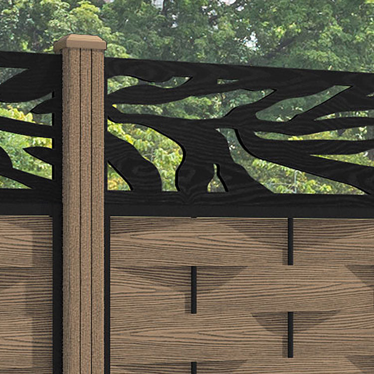 Ripple Malawi Fence Panel - Teak - with our composite posts