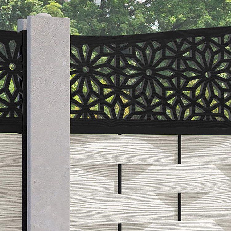 Ripple Narwa Curved Top Fence Panel - Light Stone - for existing concrete posts