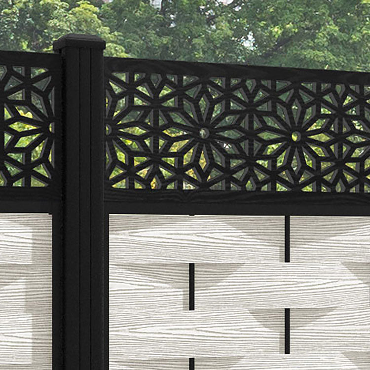 Ripple Narwa Fence Panel - Light Stone - with our aluminium posts