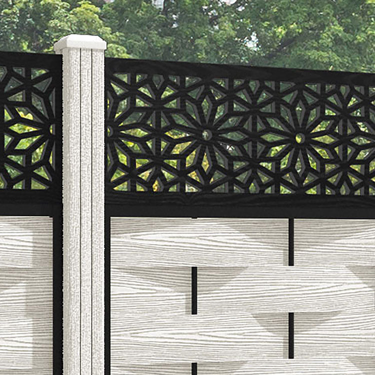 Ripple Narwa Fence Panel - Light Stone - with our composite posts