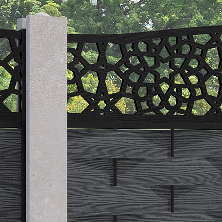 Ripple Nazira Curved Top Fence Panel - Dark Grey - for existing concrete posts
