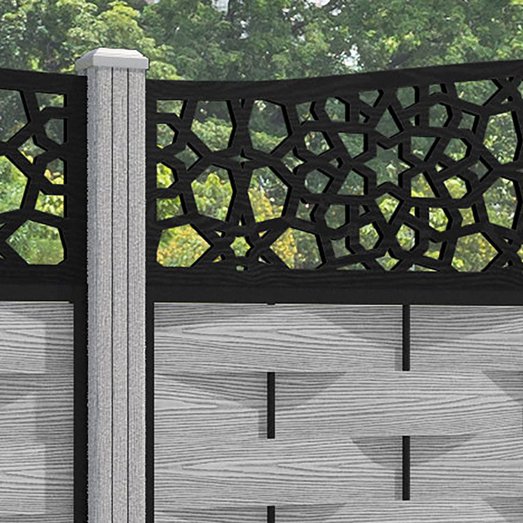 Ripple Nazira Curved Top Fence Panel - Light Grey - with our composite posts