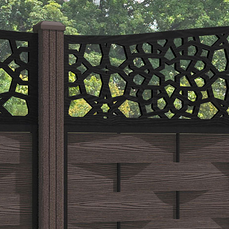 Ripple Nazira Curved Top Fence Panel - Mid Brown - with our composite posts