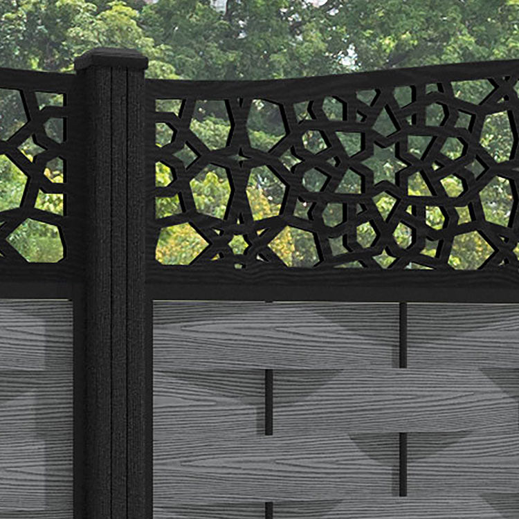 Ripple Nazira Curved Top Fence Panel - Mid Grey - with our composite posts