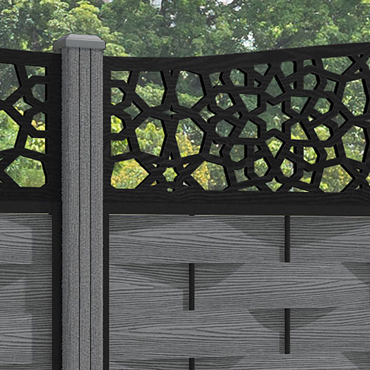 Ripple Nazira Curved Top Fence Panel - Mid Grey - with our composite posts