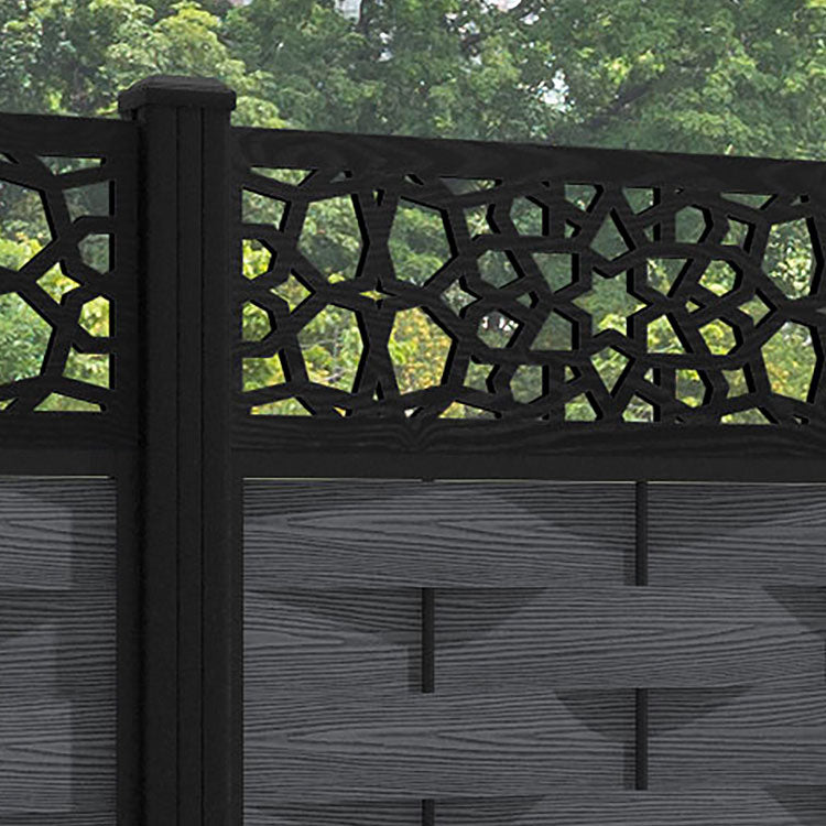 Ripple Nazira Fence Panel - Dark Grey - with our aluminium posts