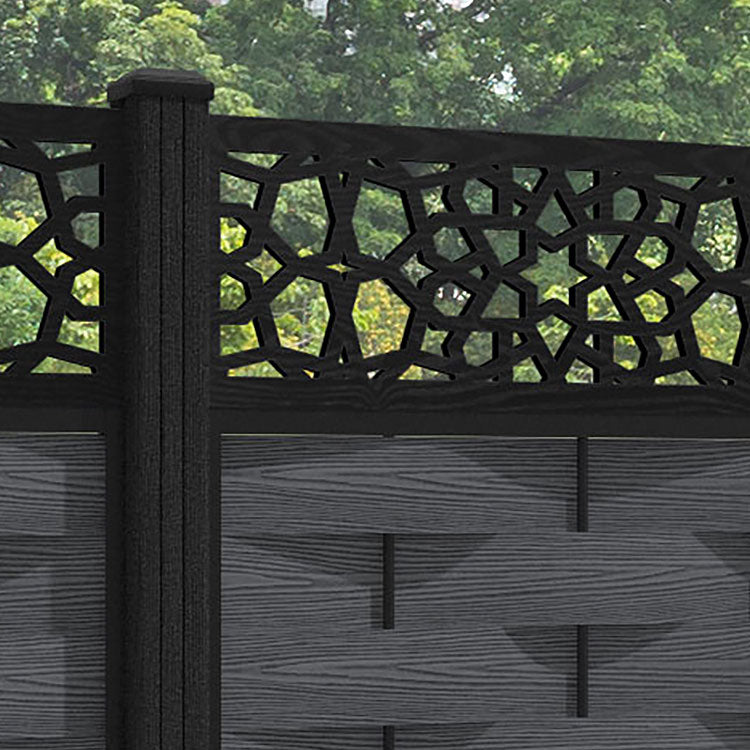 Ripple Nazira Fence Panel - Dark Grey - with our composite posts