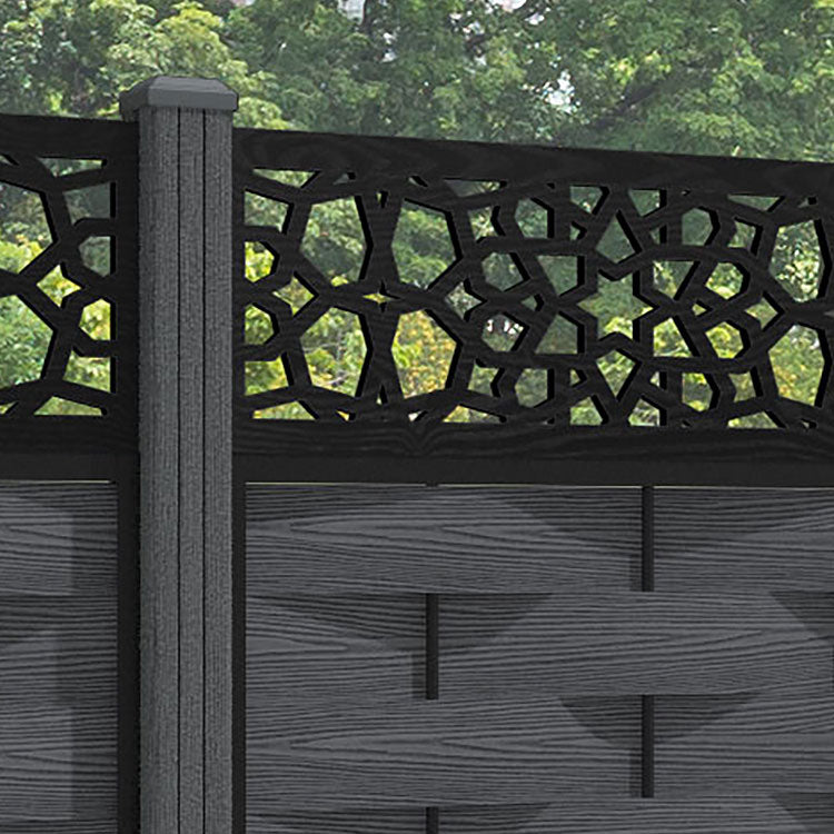 Ripple Nazira Fence Panel - Dark Grey - with our composite posts