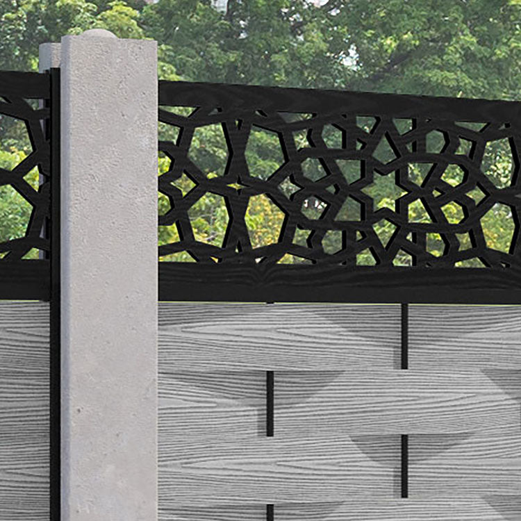Ripple Nazira Fence Panel - Light Grey - for existing concrete posts