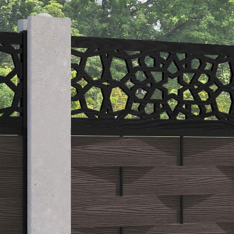 Ripple Nazira Fence Panel - Mid Brown - for existing concrete posts