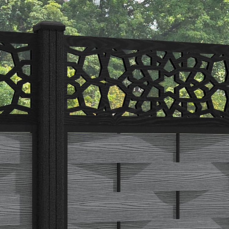 Ripple Nazira Fence Panel - Mid Grey - with our composite posts