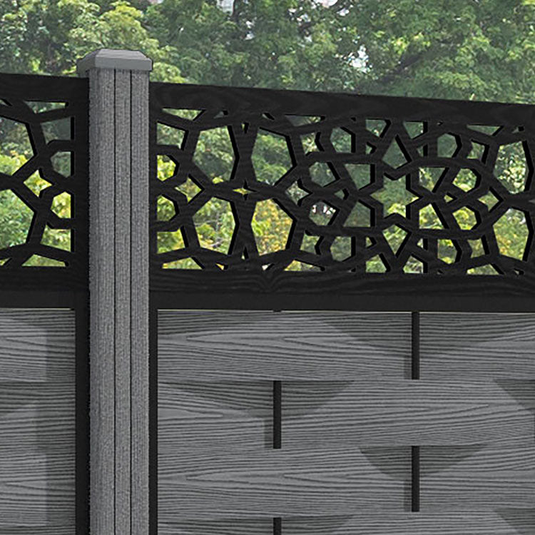 Ripple Nazira Fence Panel - Mid Grey - with our composite posts