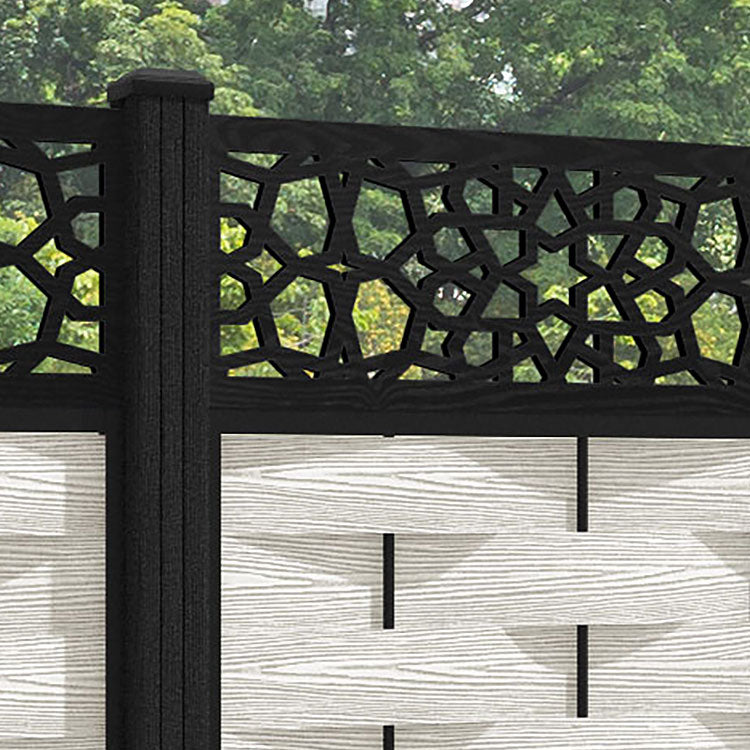 Ripple Nazira Fence Panel - Light Stone - with our composite posts