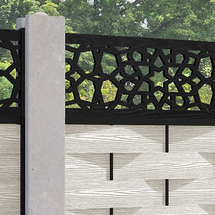 Ripple Nazira Fence Panel - Light Stone - for existing concrete posts